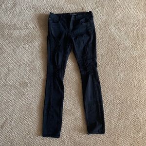 Express distressed black denim